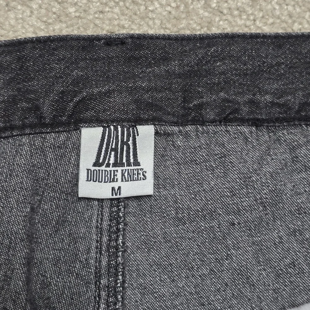 VTG Black Dart Double Knee Baggy Cargo Carpenter Jeans Mens M 33 Embroidered 90s